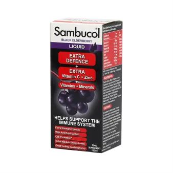 Самбукол сироп экстра защита (Sambucol Extra Defence) для взрослых и детей старше 12 лет фл. 120мл